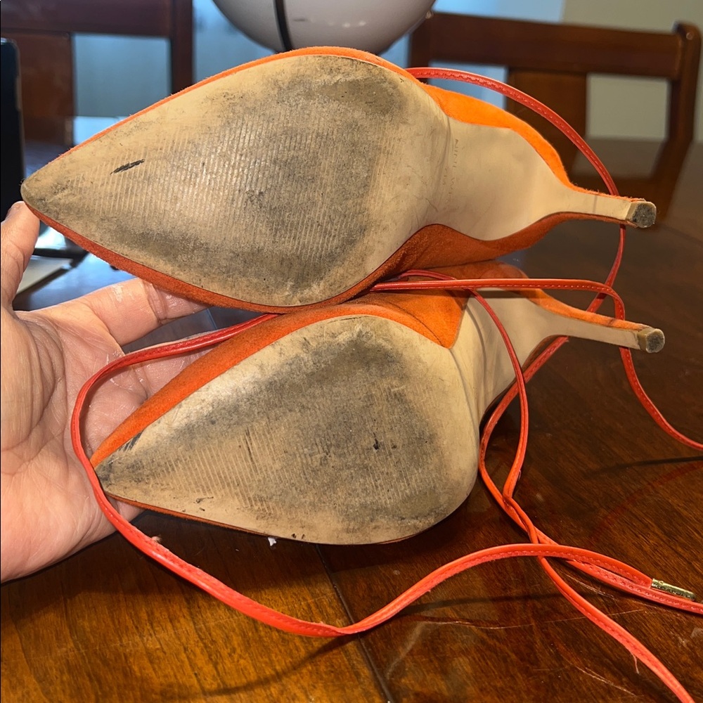 Nine West Suede Orange Stiletto Heels - Picture 5 of 5